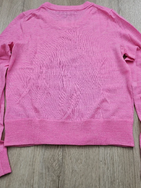 J Crew Merino Wool Bright Pink Crewneck Sweater Xxs - Picture 10 of 11